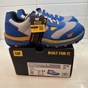 CAT Blue and Gray Quake CT work shoes comp toe women’s size 8.5 non metal